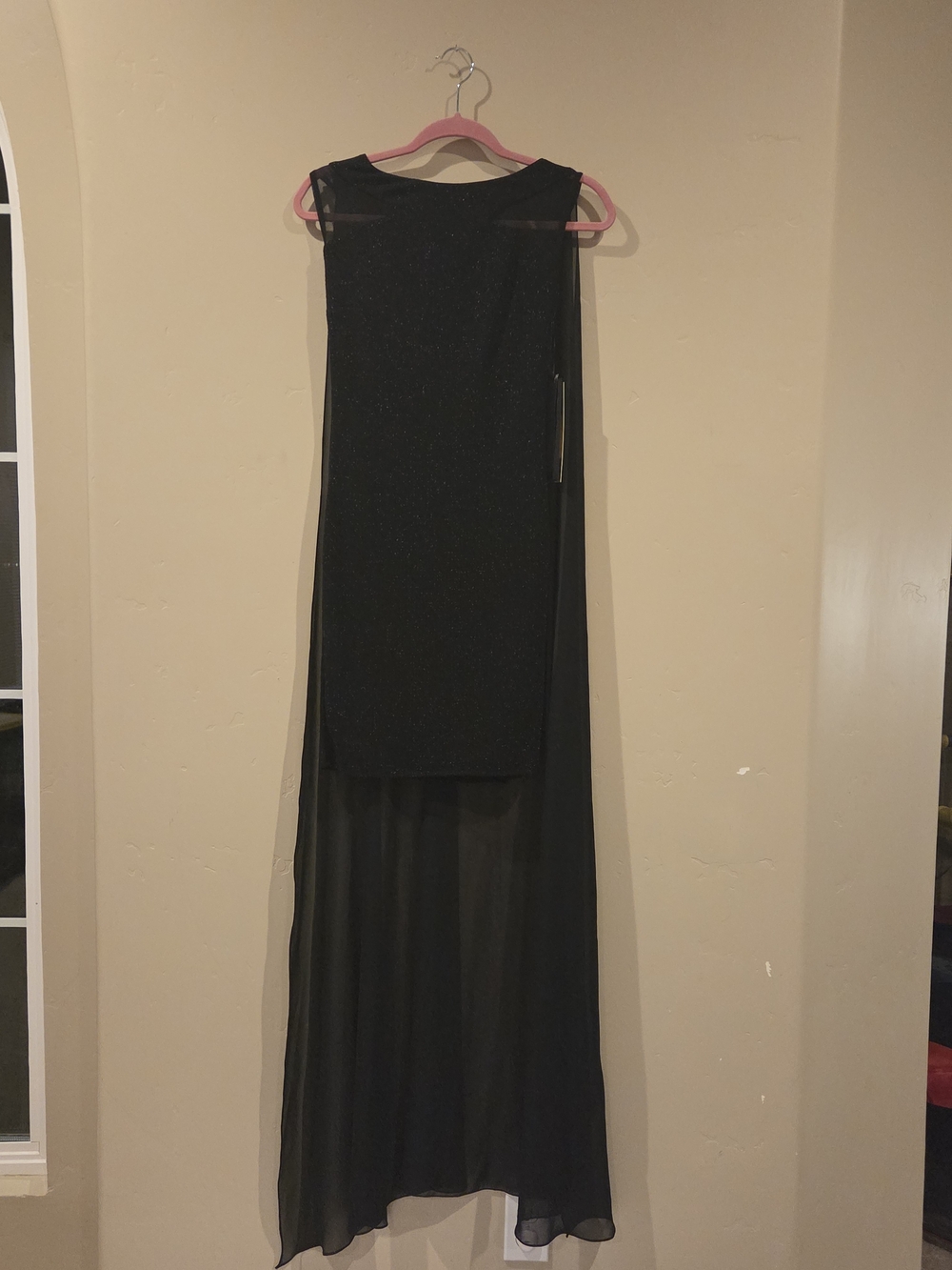 Black Sleeveless Sheer Overlay Maxi Dress
